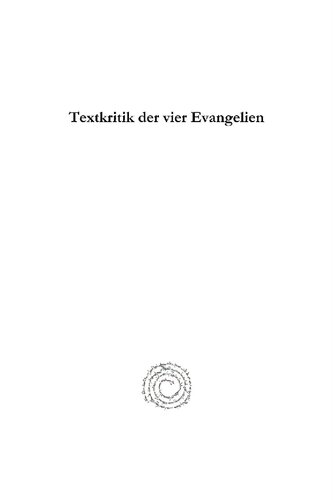 Textkritik Der Vier Evangelien