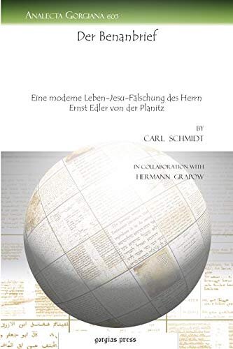 Der Benanbrief: Eine moderne Leben-Jesu-Fälschung des Herrn Ernst Edler von der Planitz