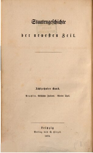 Geschichte Italiens von der Gründung der regierenden Dynastien bis zur Gegenwart / Die letzten Zeiten Cavours und die Vollendung der Einheit. 1860 bis 1870