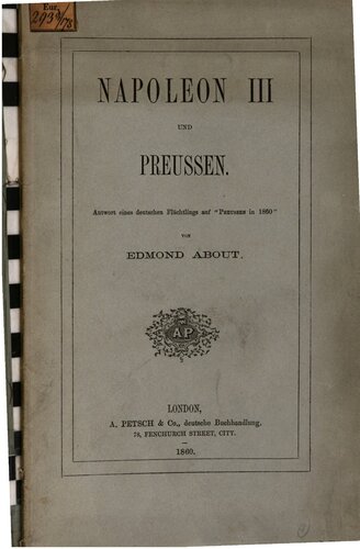 Napoleon III. und Preußen. Antwort eines deutschen Flüchtlings auf 