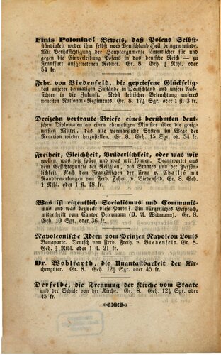 Das rothe [rote] Italien oder Geschichte der Revolutionen in Rom, Neapel, Palermo, Messina, Florenz, Parma, Modena, Turin, Mailand und Venedig seit der Papstwahl Pius IX. im Juni 1846 bis zu dessen Wiedereinzug in Rom im April 1850