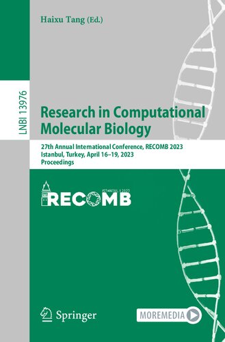 Research in Computational Molecular Biology: 27th Annual International Conference, RECOMB 2023, Istanbul, Turkey, April 16–19, 2023, Proceedings (L Book 13976)