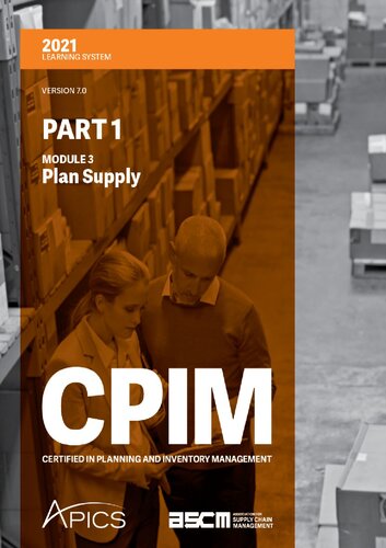 CPIM Module 3: Plan Supply