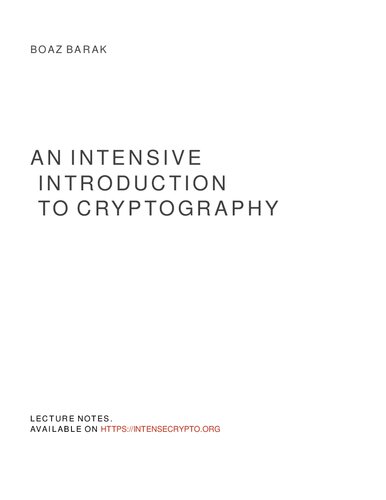 An Intensive Introduction to Cryptography: Lecture Notes