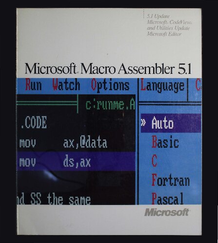 Microsoft. Macro Assembler 5.1. For MS®. OS/2 and MS-DOS® Operating Systems