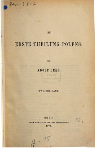 Die erste Theilug [Teilung] Polens