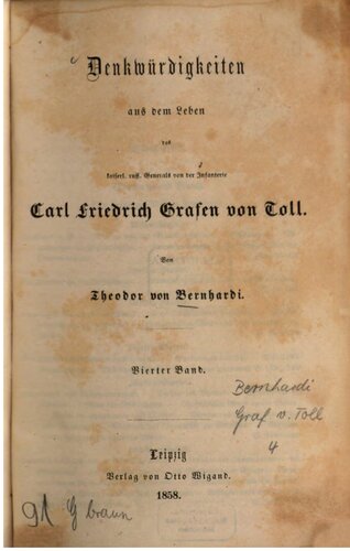 Denkwurdigkeiten aus dem Leben Carl Friedrich Grafen von Toll