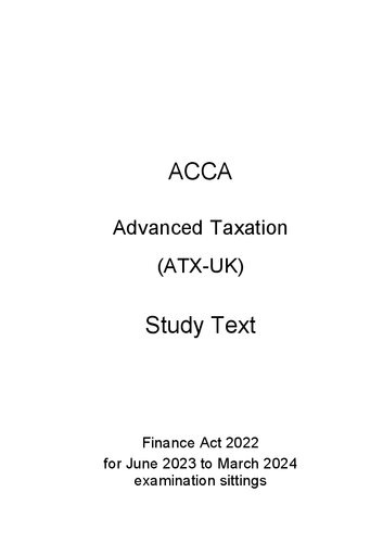 ACCA P6 (ATX-UK) Advanced Taxation (FA2021) STUDY TEXT