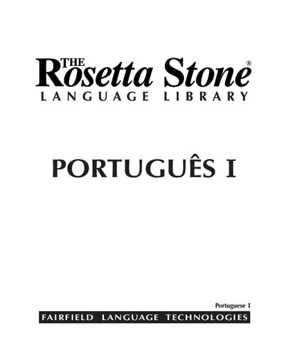 RosettaStone Portugûes: Curriculum Text 1