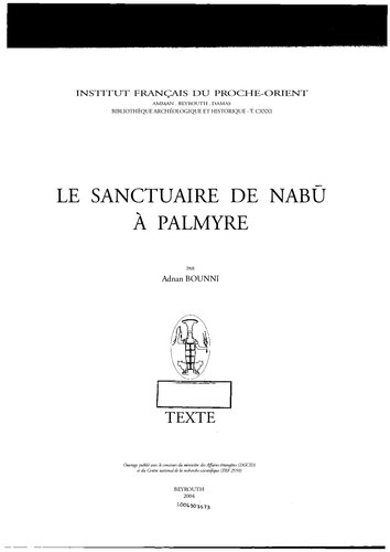 Le sanctuaire de Nabu à Palmyre [Vol II Texte]