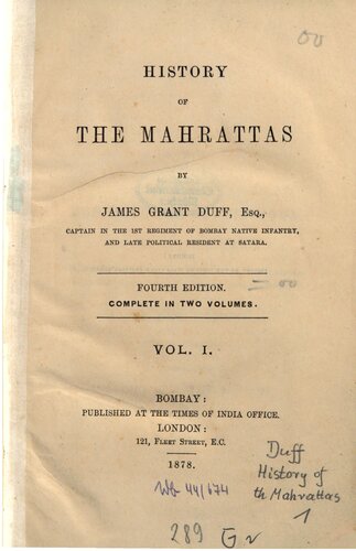 History of the Mahrattas