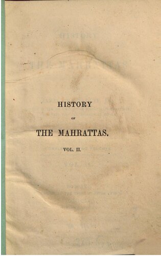 History of the Mahrattas