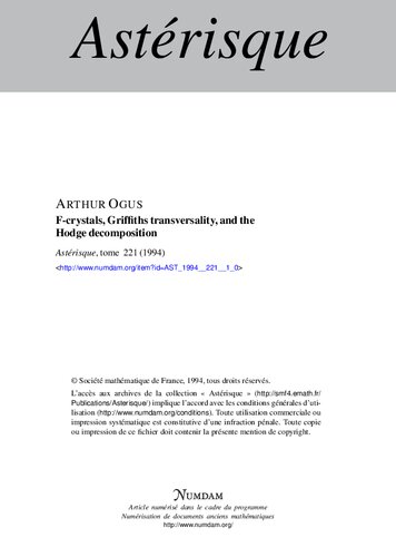 F-crystals, Griffiths transversality, and the Hodge decomposition