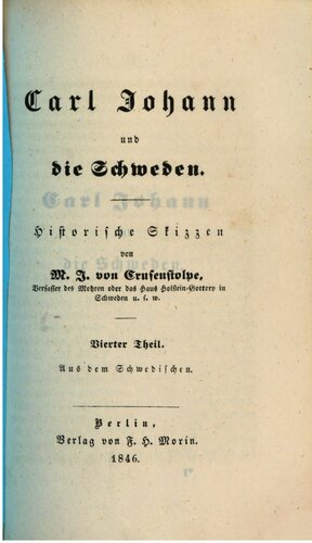 Carl Johann und die Schweden : Eine historische Skizze