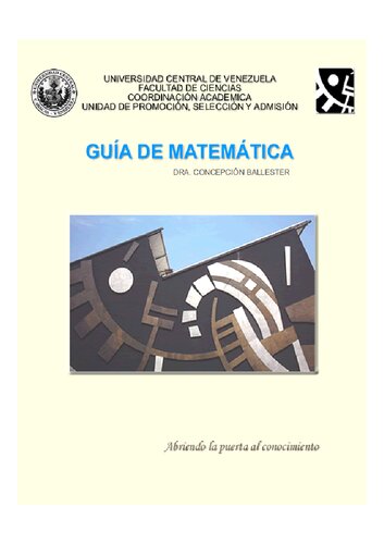 Guía de Matemática para el examen de admisión de la Facultad de Ciencias de la UCV