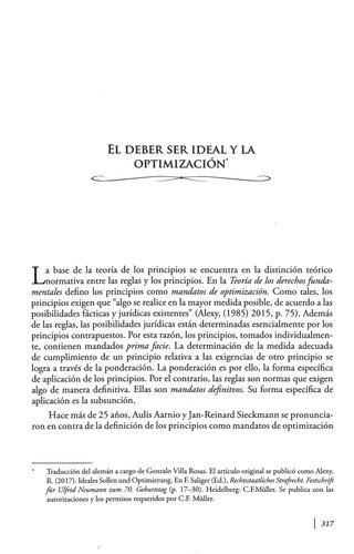 El deber ser ideal y la optimización (Ideales Sollen und Optimierung)