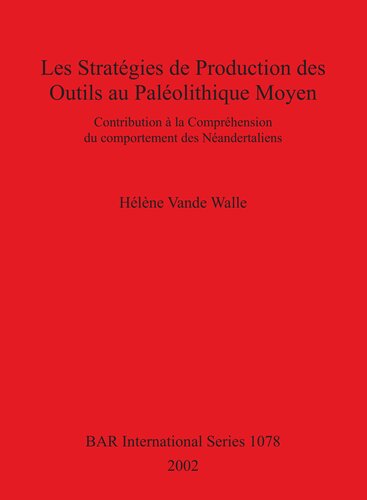 Les stratégies de production des outils au Paléolithique Moyen: Contribution à la compréhension du comportement des Néandertaliens