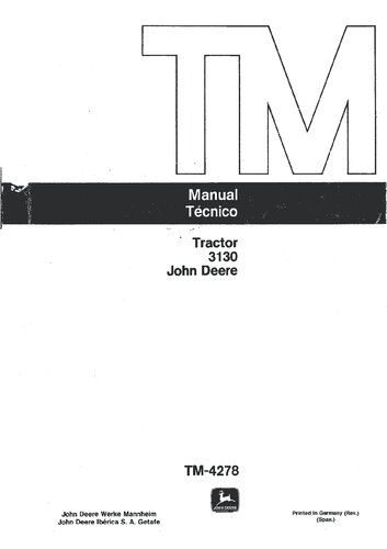 Manual Técnico Tractor John Deere 3130 TM-4278