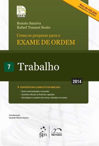 Série Resumo - OAB - Como se Preparar para o Exame de Ordem 1ª Fase - Trabalho - Vol. 07