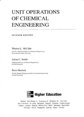 Unit Operations of Chemical Engineering