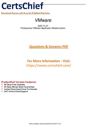 Maximize Your Career Potential with our Expert Guidance: Pass the 2V0-71.21 Professional VMware Application Modernization 2023 Exam!