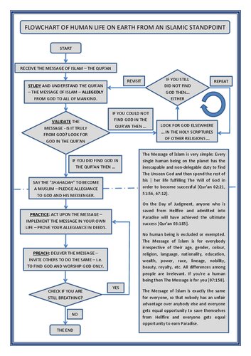 Flowchart of Human Life on Earth from an Islamic Standpoint