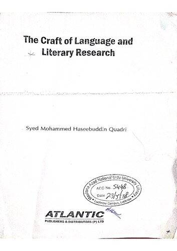 The Craft of Language and Literary Research