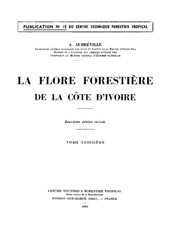 La flore forestière de la côte d'ivoire 3.