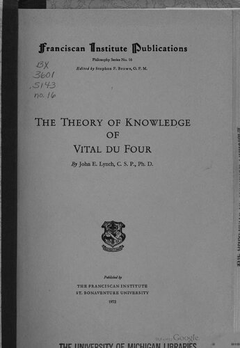 The Theory of Knowledge of Vital du Four