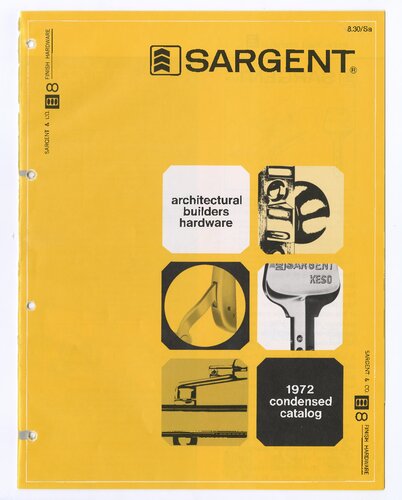 Sargent Architectural Builders Hardware: 1972 Condensed Catalog