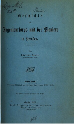 Bis zum Abschluß der Reorganisation von 1808-1812