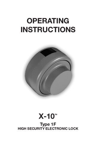 Kaba Mas X-10 Type 1F High Security Electronic Lock Operating Instructions