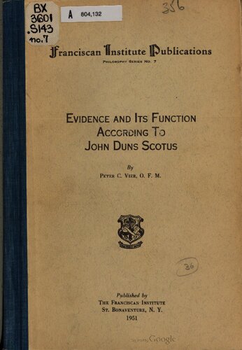 Evidence and its Function According to John Duns Scotus