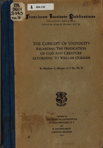 The Concept of Univocity Regarding the Predication of God and Creature According to William Ockham