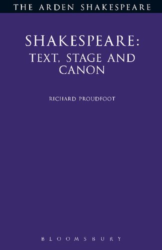 Shakespeare: Text, Stage and Canon