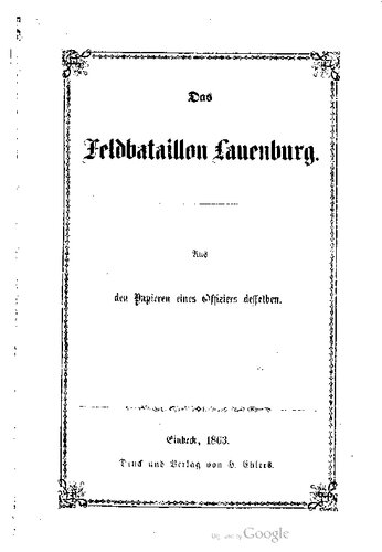 Das Feldbataillon Lauenburg