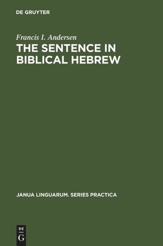 The Sentence in Biblical Hebrew