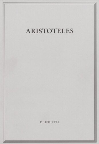 Aristoteles Werke: BAND 1/II Peri hermeneias