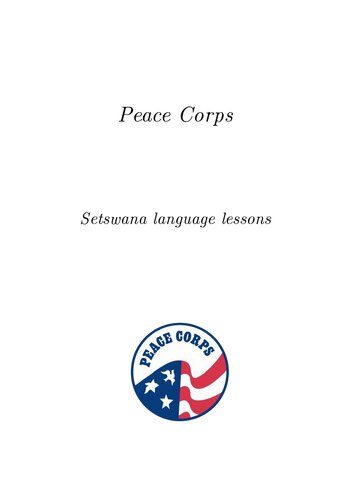 Peace Corps Setswana language lessons