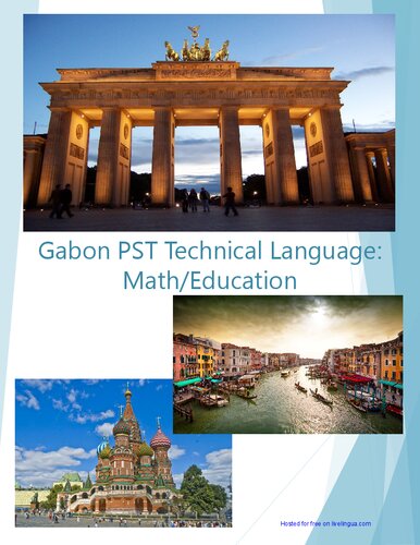 Gabon PST Technical Language: Math/Education