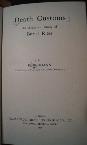 Death Customs: An Analytical Study of Burial Rites