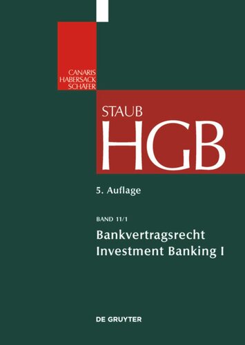 Handelsgesetzbuch. Band 11/1 Bankvertragsrecht: Investment Banking II