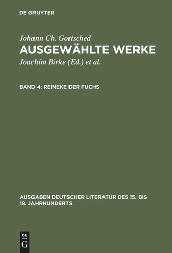 Ausgewählte Werke: Band 4 Reineke der Fuchs