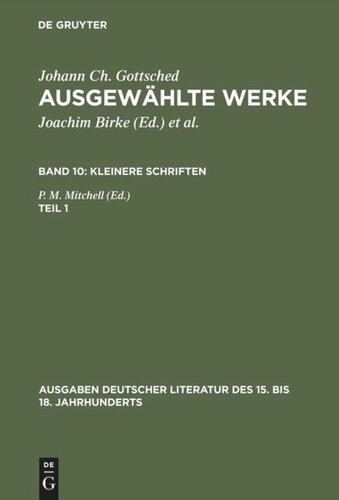 Ausgewählte Werke: Teil 1 Kleinere Schriften. Erster Teil