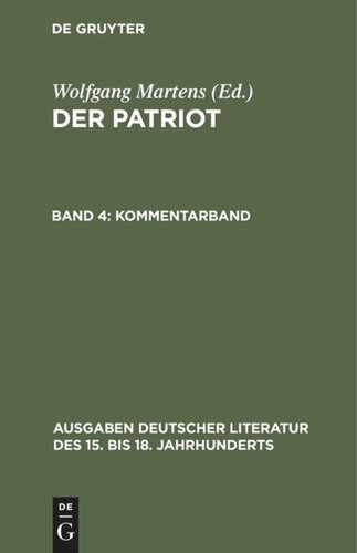 Der Patriot: Band 4 Kommentarband