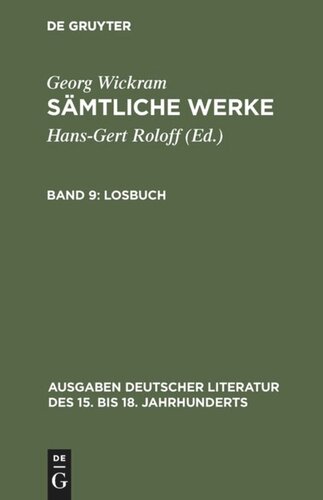 Sämtliche Werke: Band 9 Losbuch