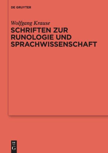 Schriften zur Runologie und Sprachwissenschaft