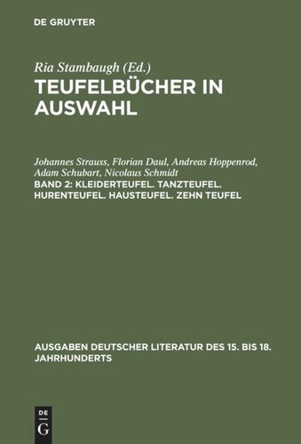 Teufelbücher in Auswahl: Band 2 Kleiderteufel. Tanzteufel. Hurenteufel. Hausteufel. Zehn Teufel