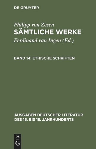 Sämtliche Werke: Band 14 Ethische Schriften