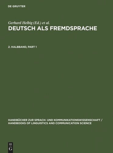 Deutsch als Fremdsprache: 2. Halbband